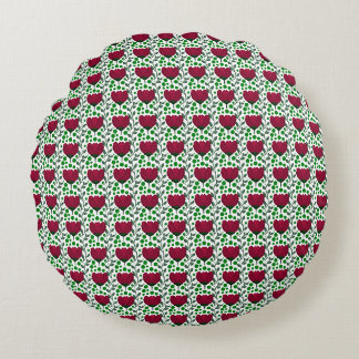 Coussins Ronds Motif floral de tulipe cramoisie | Rouge élégant