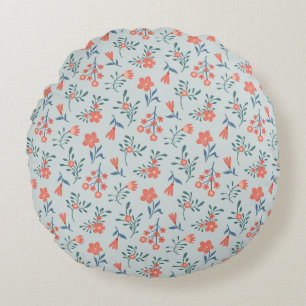 Coussins Ronds Motif floral Prairie de corail