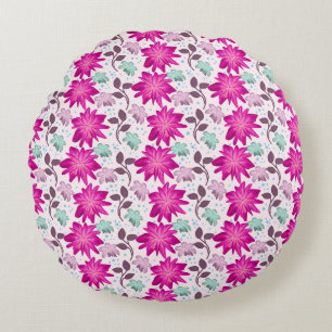 Coussins Ronds Motif floral rose vibrant Fleurs modernes audaci