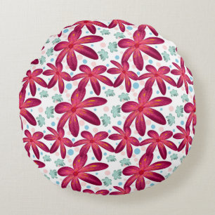 Coussins Ronds Motif floral sans couture   Répétition de fleurs à
