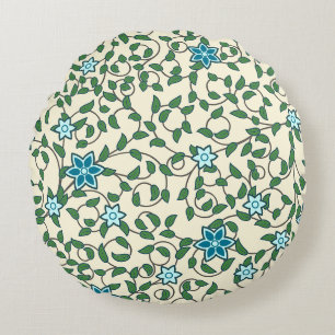 Coussins Ronds Motif floral sans couture sur fond beige