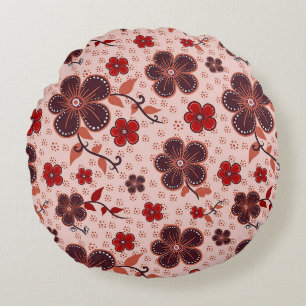 Coussins Ronds Motif floral vibrant avec des fleurs colorées