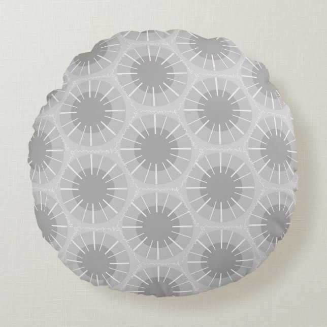 Coussins Ronds Motif géométrique Abstrait Michigan Petoskey Stone (Devant)