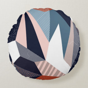 Coussins Ronds Motif géométrique créatif avec différentes formes