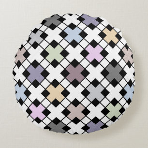 Coussins Ronds Motif géométrique multicolore