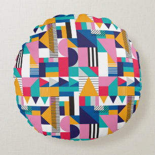 Coussins Ronds Motif géométrique sans couture dans un style abstr