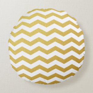 Coussins ronds Motif Gold Chevron