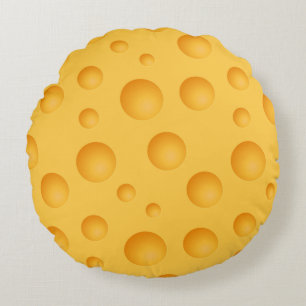 Coussins Ronds Motif jaune de fromage