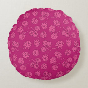 Coussins Ronds Motif magenta de baie