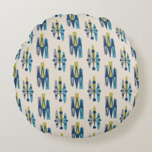 Coussins Ronds Motif moderne du milieu du siècle de l'âge atomiqu