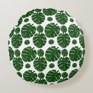 Coussins Ronds Motif Monstera 