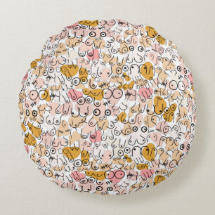 Coussins Ronds motif neutre pastel