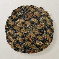 Motif oriental de dragon de mer