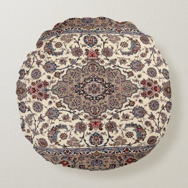 Coussins Ronds Motif oriental floral perse de tapis (Devant)