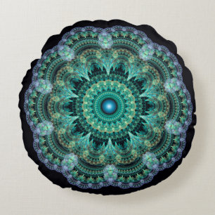 Coussins Ronds Motif oriental fractal