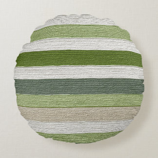 Coussins Ronds Motif rayé vert et crème