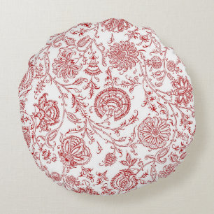 Coussins Ronds Motif rond rouge et blanc