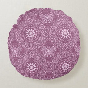 Coussins Ronds Motif rose vintage