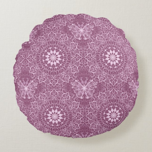Coussins Ronds Motif rose vintage (Devant)
