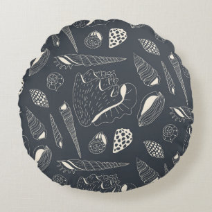 Coussins Ronds Motif sans joint avec coquillages