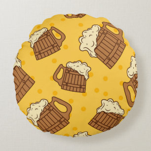 Coussins Ronds Motif sans joint avec Mugsbeer en mousse de bois,