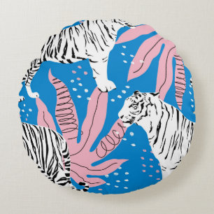 Coussins Ronds Motif sans soudure tigre, arrière - plan animal s