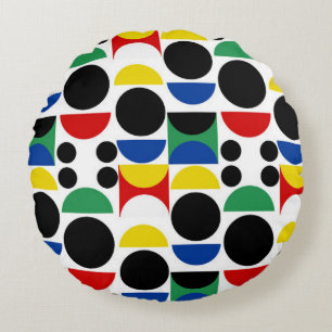 Coussins Ronds Motif scandinave du Bauhaus du milieu du siècle