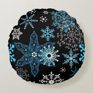 Coussins Ronds Motif Snowflake
