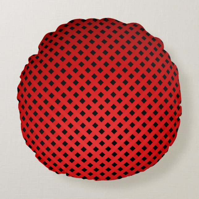 Coussins Ronds Motif tendance et chic rouge et noir (Devant)