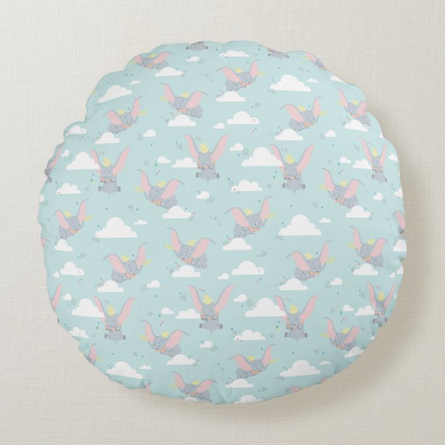 Coussins Ronds Motif tribal bleu de Cute Dumbo (Devant)