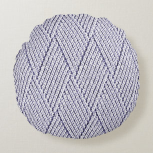 Coussins Ronds Motif tricot diamant faux gris argenté