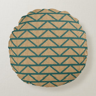 Coussins Ronds Motif tricoté par style ethnique