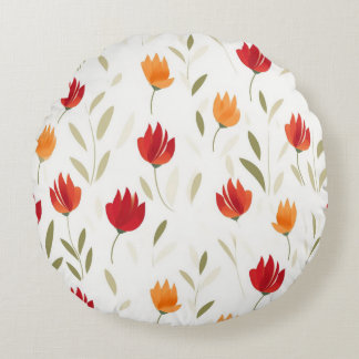 Coussins Ronds Motif Tulip