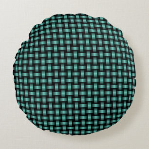 Coussins Ronds Motif turquoise Black Weaver