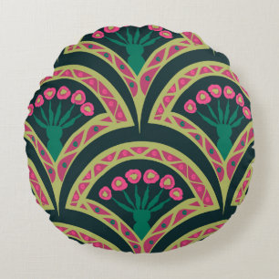 Coussins Ronds motif vert en forme de coque