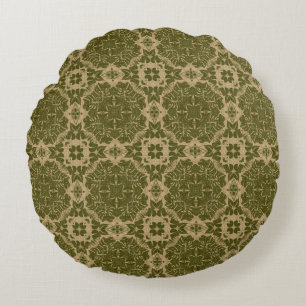 Coussins Ronds Motif vintage de damassé d'art