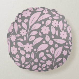 Coussins Ronds motif vintage sans couture avec fleurs roses et le