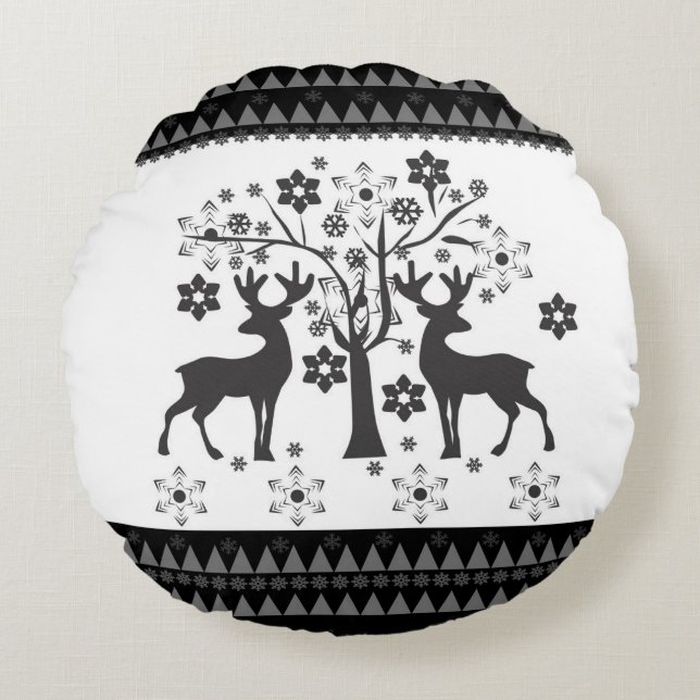 Coussins Ronds Motifs de Noël (Devant)