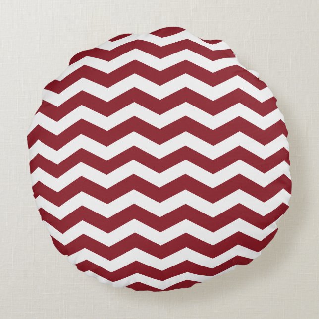 Coussins ronds Motifs Red Chevron (Dos)
