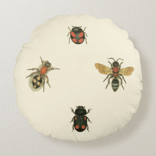 Coussins Ronds Mouches et scarabées par le studio de vision