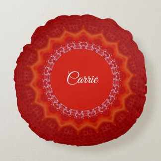 Coussins Ronds Moule de gélatine rouge de fraise monogrammé