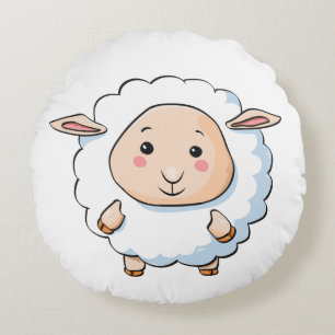 Coussins Ronds moutons mignons faits sur commande