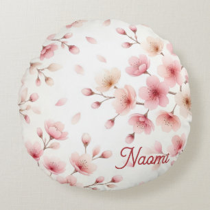 Coussins Ronds Mouvement Sakura Motif Sans Couture Sur-Mesure F