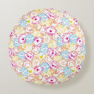 Coussins Ronds Mr Men & Little Miss   Motif Couleurs Néon