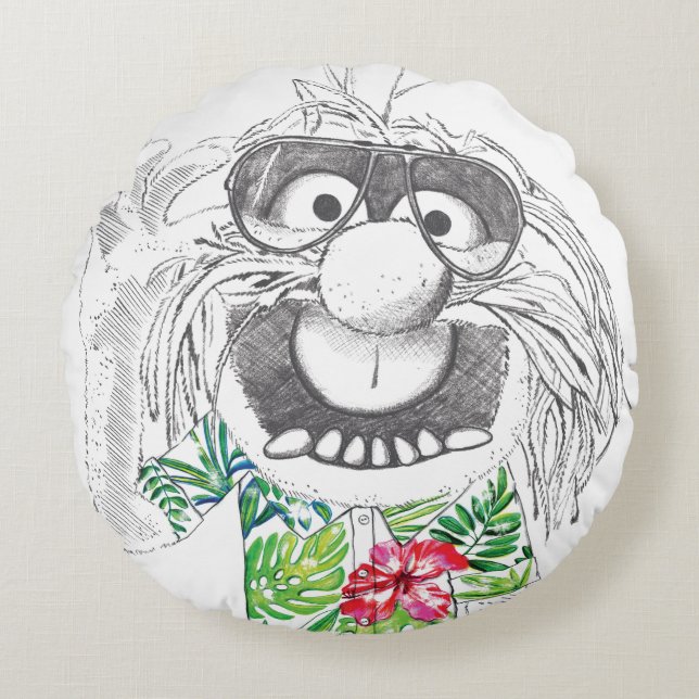 Coussins Ronds Muppets | Animal Dans Une Chemise Hawaïenne (Devant)