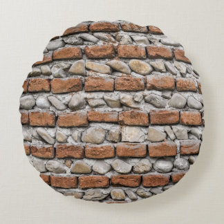 Coussins Ronds mur de briques Brown