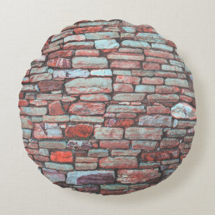 Coussins Ronds Mur en brique rouge
