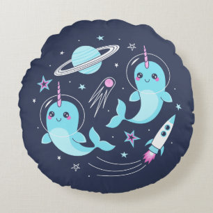 Coussins Ronds Narwhals spatiaux