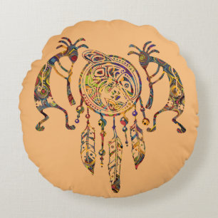 Coussins Ronds Native American Kokopelli