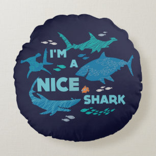 Coussins Ronds Nemo et requins - Je suis un joli requin